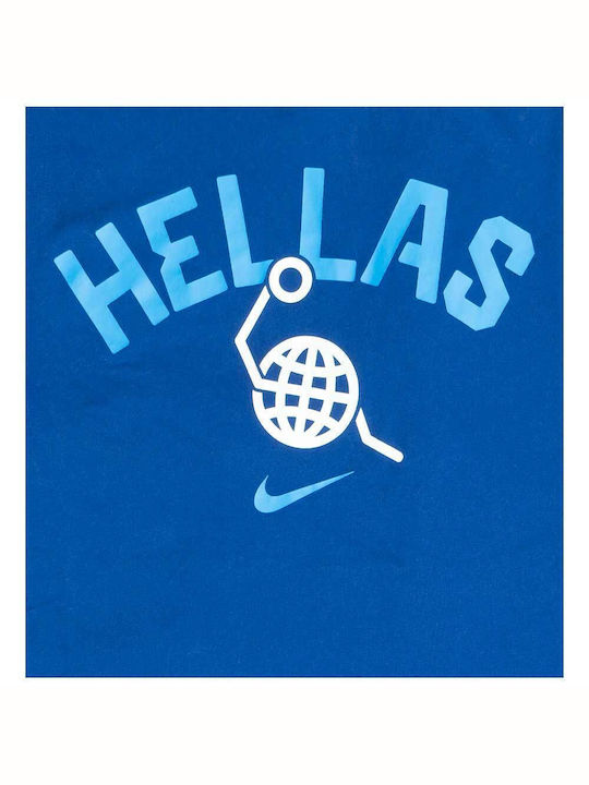 Nike Team Greece Olympics Herren Sport T-Shirt Kurzarm Dri-Fit Blau