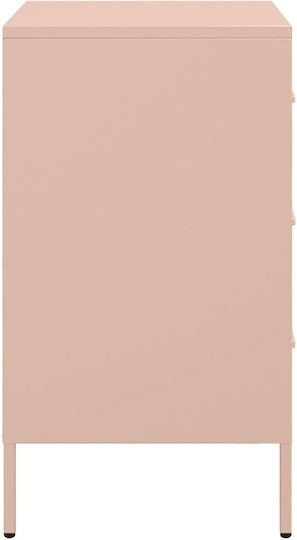 Metal Bedside Table Pink 36x39x68cm