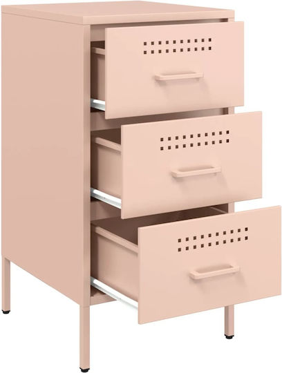 Metal Bedside Table Pink 36x39x68cm