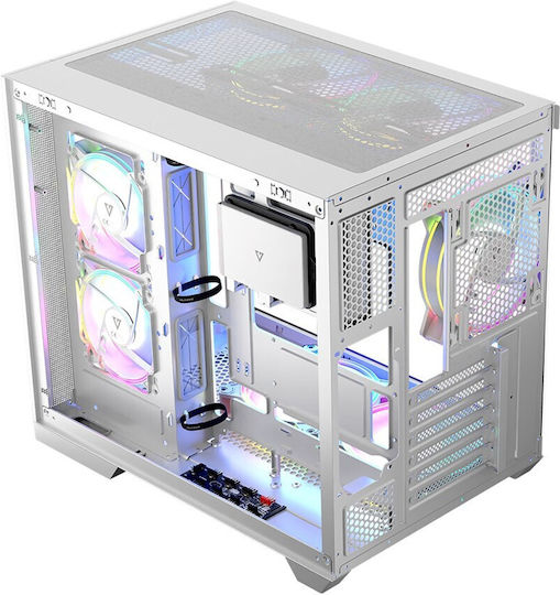 Modecom Panorama ARGB 5F Gaming Midi Tower Κουτί Υπολογιστή με Πλαϊνό Παράθυρο Λευκό