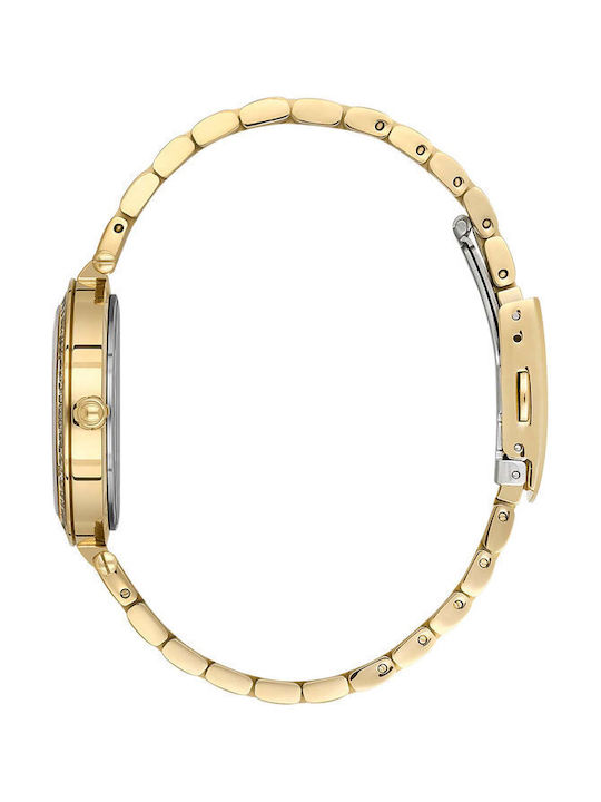 Beverly Hills Polo Club Crystals Watch with Gold Metal Bracelet