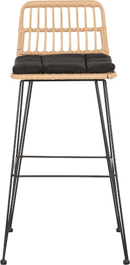 Табуретка Бар За външна употреба Ратан Allegra С възглавница Black-beige 1бр 52x51x103см