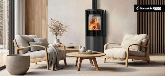 Kratki Sven Ceramic Wood Stove 7kW Black