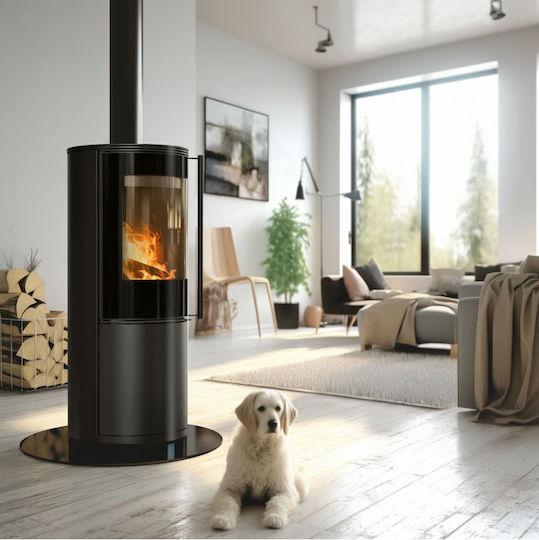 Kratki Sven Ceramic Wood Stove 7kW Black