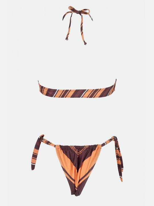 Set Bikini Triunghi Cu dungi PORTOOKALI
