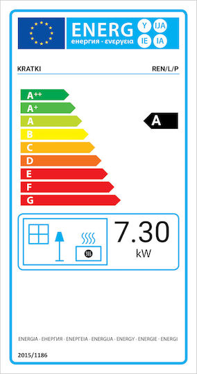 Kratki Ceramică Soba pe lemne 7.3kW Alb