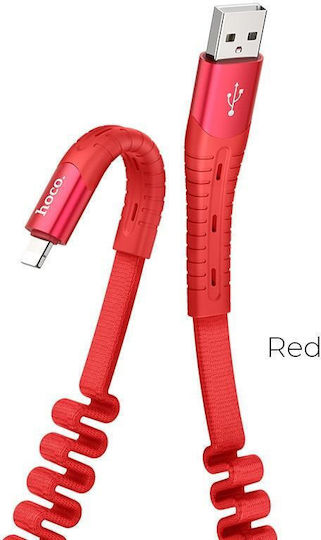 Hoco U78 Cotton Treasure Редовна USB-A към Lightning кабел Червен 1.2м (HC-U78LRD)