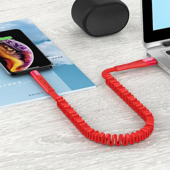 Hoco U78 Cotton Treasure Редовна USB-A към Lightning кабел Червен 1.2м (HC-U78LRD)
