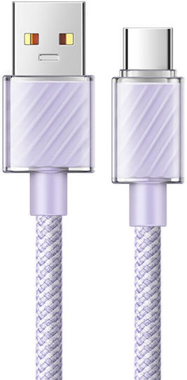 Mcdodo Плетена USB-A към Lightning кабел 100W Лилав 1.2м (CA-3652)