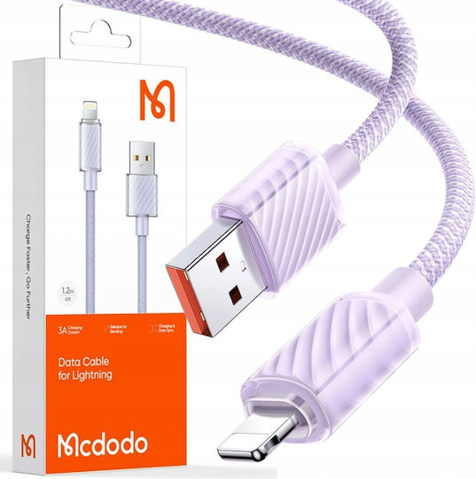 Mcdodo Braided USB-A to Lightning Cable Μωβ 1.2m (CA-3642)