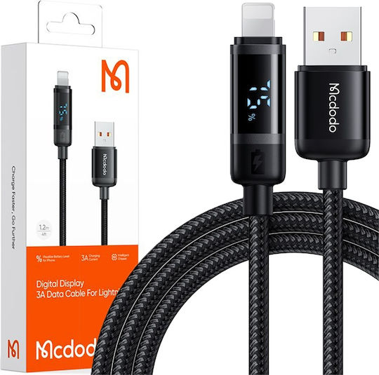 Mcdodo Braided USB-A to Lightning Cable 12W Black 1.2m
