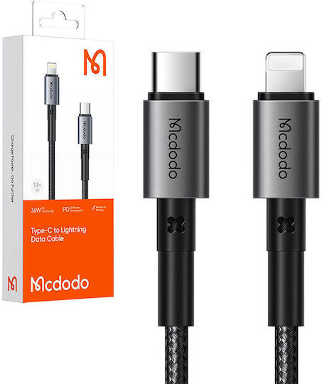 Mcdodo Geflochten USB-C zu Lightning Kabel 36W Schwarz 1.2m (CA-2850)