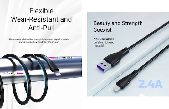 Awei Cl-223l USB-A to Lightning Cable Λευκό 1m (655)