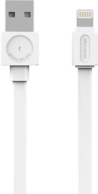 Allocacoc Flat USB to Lightning Cable Λευκό 1.5m (9004WT/USBMFI)