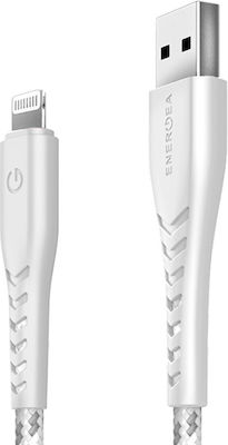 Energea C89 Braided USB-A to Lightning Cable White 1.5m