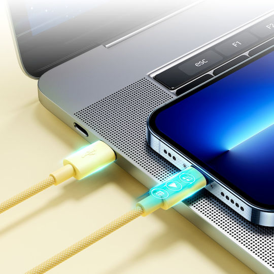 Joyroom S-1024M13 Braided USB-C to Lightning Cable 20W Yellow 1m