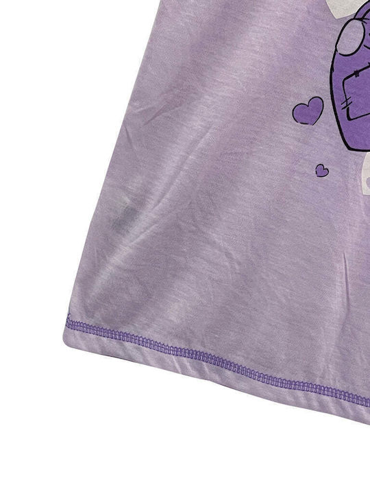 Ustyle Kids Pyjamas Summer Cotton Purple