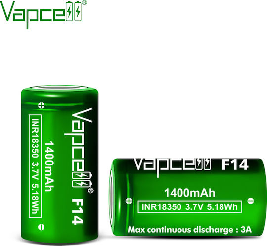 Vapcell Презареждаща батерия 18350 1400mAh 3.6V 1бр