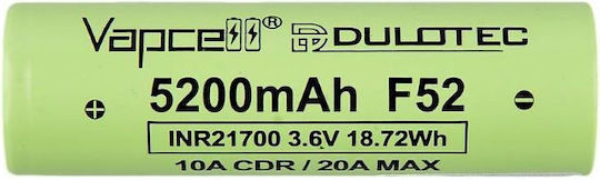 Vapcell Презареждаща батерия 21700 5200mAh 3.6V 1бр