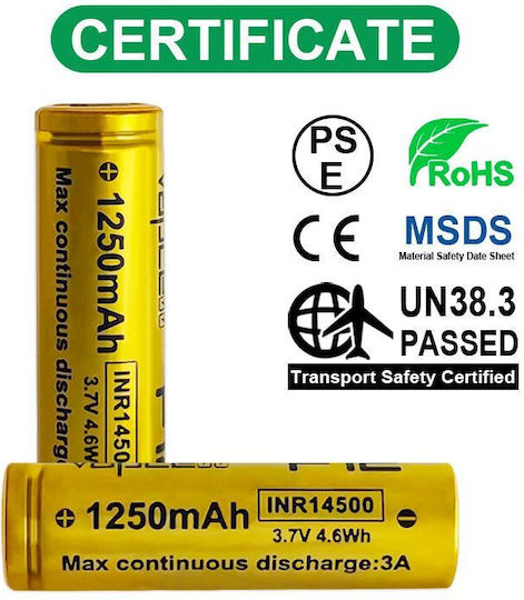 Vapcell Презареждаща батерия 14500 1250mAh 3.6V 1бр