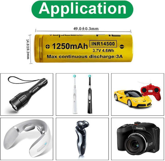 Vapcell Презареждаща батерия 14500 1250mAh 3.6V 1бр