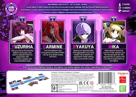 Επιτραπέζιο Παιχνίδι Exceed Under Night in Birth Box 4 Yuzuriha για 2 Παίκτες 12+ Ετών (EN) Level 99 Games