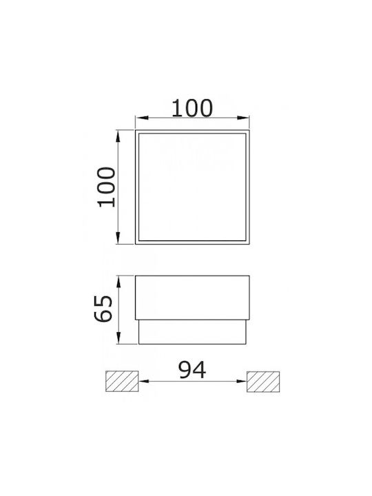 DIL Επιτοίχιο Εξωτερικό Σποτ LED IP67 0.7W με Θερμό Λευκό Φως