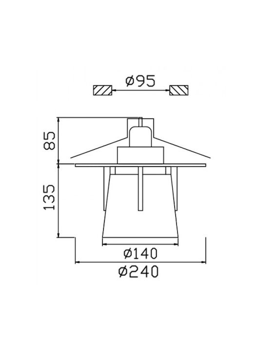 DIL Round Metallic Recessed Spot with Socket E27 Gray 10x10cm. 1pcs