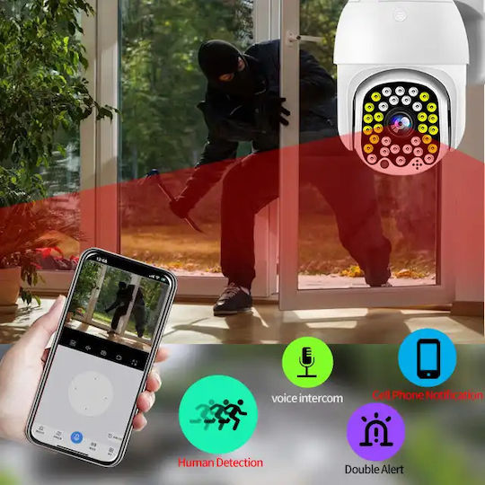 Cameră de Supraveghere IP Wi-Fi Full HD 1080p Rezistentă la Apă cu Obiectiv 2.5mm