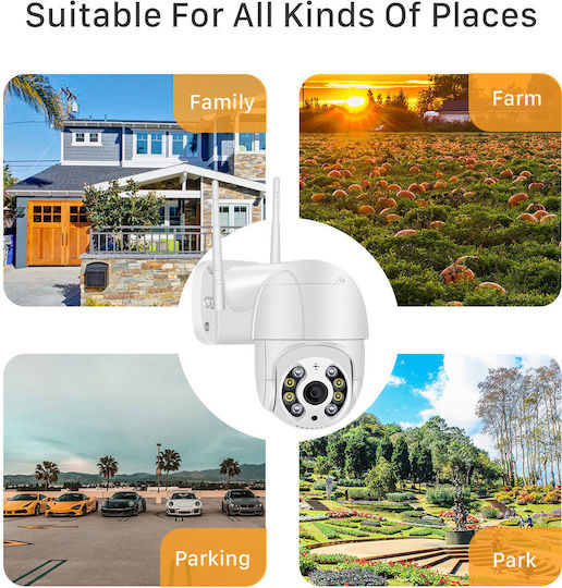 IP Cameră de Supraveghere Wi-Fi Full HD 1080p Rezistentă la apă cu Difuzor și Lentilă 3.6mm