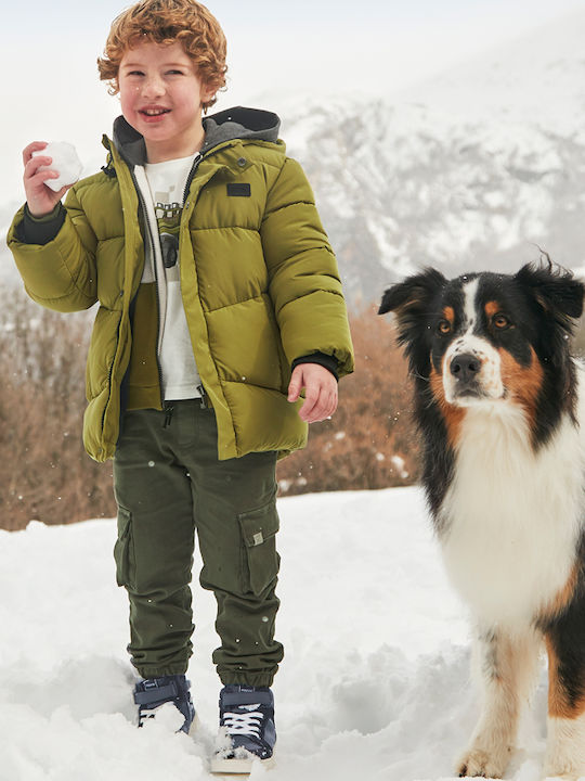 Pantaloni Cargo din Material Textil pentru Copii Verde