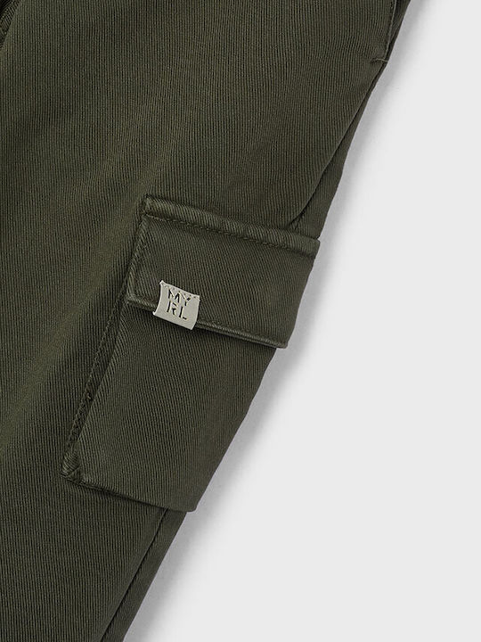 Pantaloni Cargo din Material Textil pentru Copii Verde