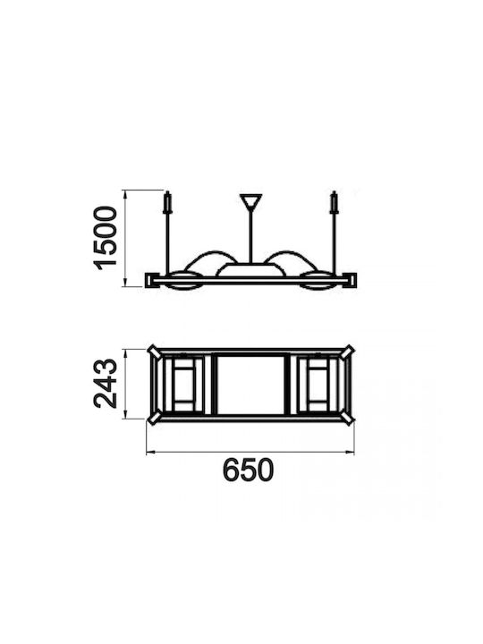 DIL XF002T Pendant Light Suspension for Socket RX7s Silver