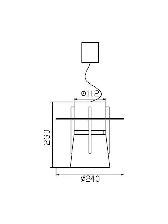 DIL Pendant Light Suspension Bell for Socket E27 Gray