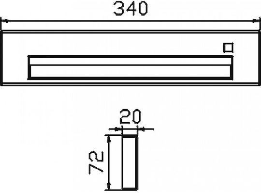 DIL Fluorescent Ceiling Light 8W Warm White T5 Shape for G5 Base L34xD2xH7.2cm