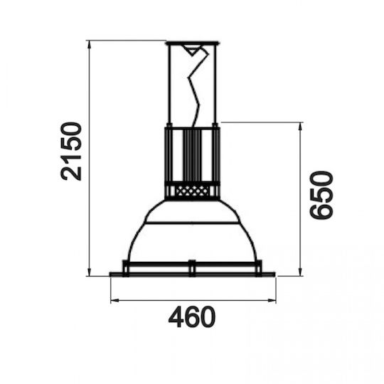 DIL XF46GA Φωτιστικό Καμπάνα G12 Ασημί Ø46xΥ215cm