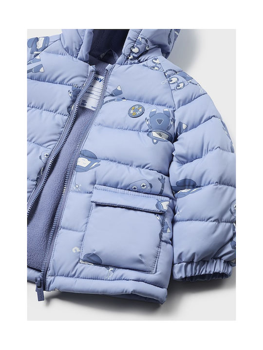 Mayoral Kids Casual Jacket with Hood Light Blue