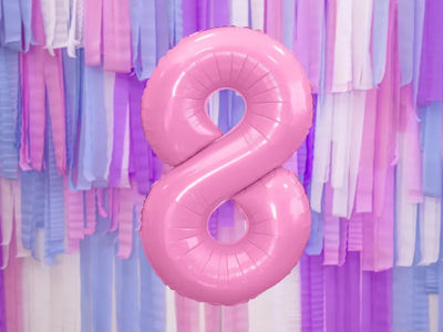 Μπαλόνι Foil Number Νούμερο Αριθμός ''8'' 86cm Ροζ