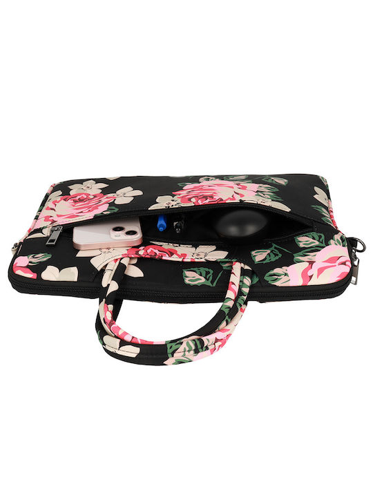 Wonder Τσάντα Ώμου / Χειρός για Laptop 16" Black And Roses POK042627