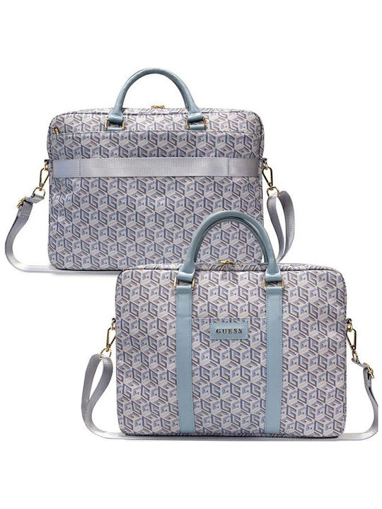 Guess GCube Stripes Tasche Schulter / Handheld für Laptop 16" in Blau Farbe
