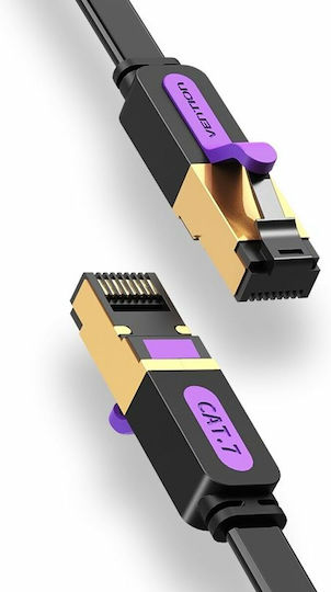 Vention Flat U/UTP Cat.7 (10Gbps) Cablu De Rețea Ethernet 2m Negru