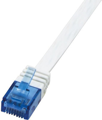 LogiLink Flache U/UTP Kat.6 Ethernet-Netzwerkkabel 3m Weiß 1Stück