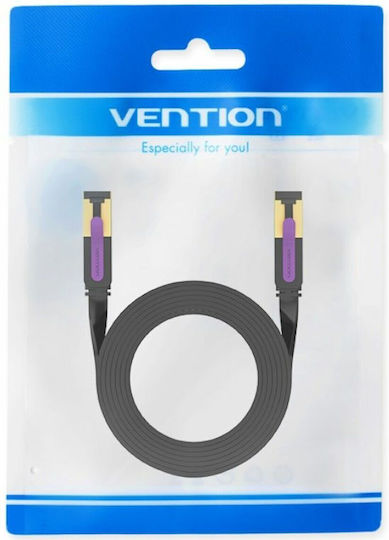 Vention Flat Cat.7 (10Gbps) Network Cable Ethernet 8m Black