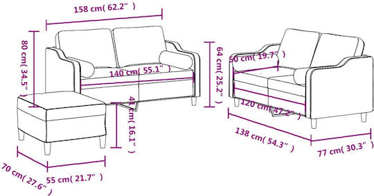 Set de Sufragerie 2 Scaune & 2 Scaune & Taburet