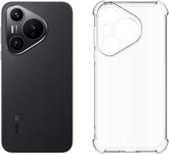 Spacecase Anti-shock Back Cover Σιλικόνης 1mm με Λουράκι Διάφανο (Huawei Pura 70)