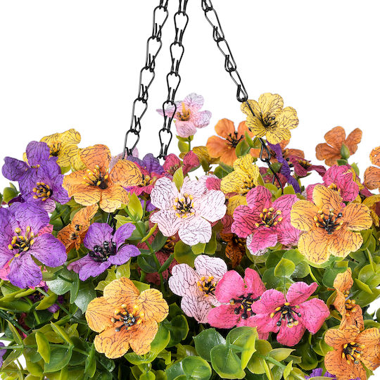 Globostar Artificial Garden Gerbera Hanging Plant 20635 Τεχνητό Κρεμαστό Διακοσμητικό Φυτό Ζέρμπερας Y55cm
