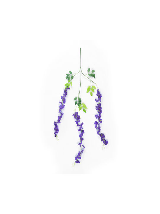 Globostar Artificial Garden Violet Wisteria Flower Branch 21509 Set of 12 Decorative Artificial Wisteria Branches Violet Φ45 X H120cm