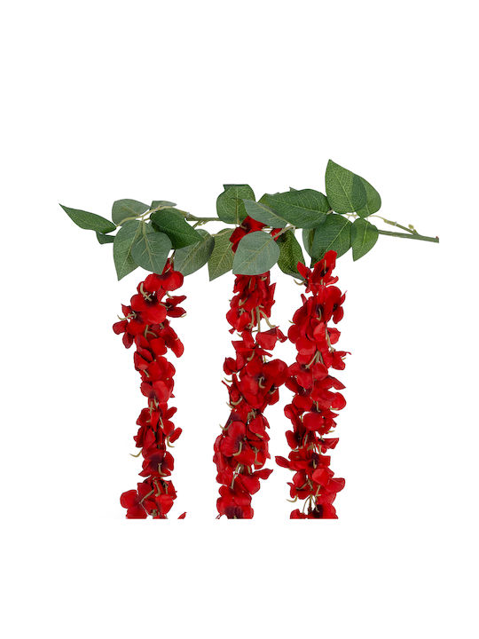 Artificial Decorative Red Wisteria Flower Branch 21519 - Φ45 X H120cm