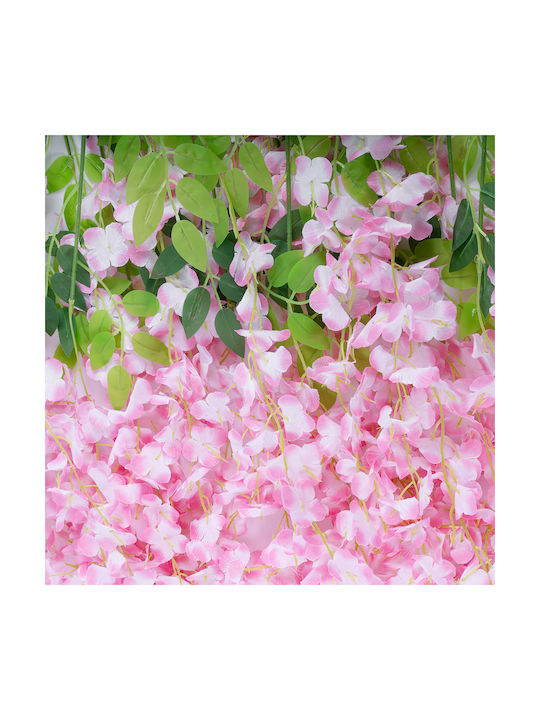 Globostar Artificial Garden Pale Pink Wisteria Flower Branch 21511 Set of 12 Artificial Decorative Wisteria Branches Soft Pink F45 X H120cm