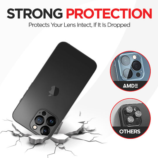 Amdetech iPro+ Kameraschutz Gehärtetes Glas Transparent für das iPhone 13 Pro / 13 Pro Max